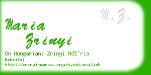 maria zrinyi business card